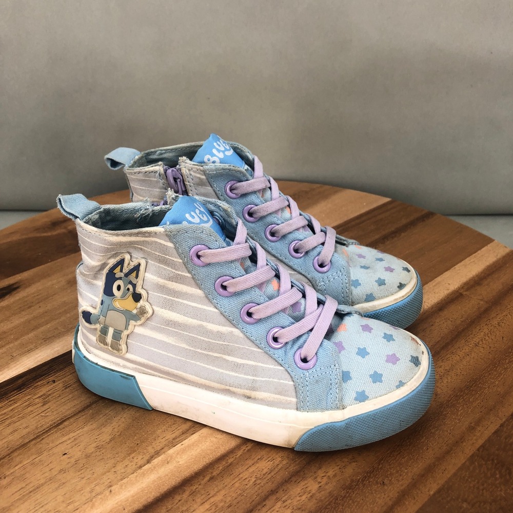 Ground Up Bluey Toddler Girls High Top Sneakers Size 10 Light Blue